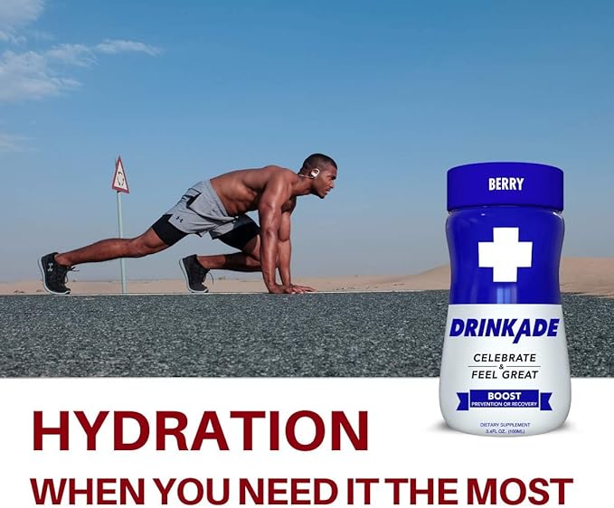 DrinkAde Boost – Hydration &Drinkade Energy Support Drink with Electrolytes, Green Tea & B Vitamins – Sugar-Free, Vegan – 6 Pack