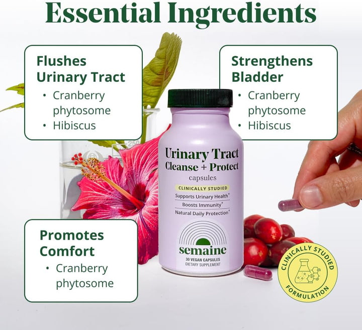 Semaine Urinary Tract Cleanse & Protect  | Cranberry & Hibiscus Supplement for Women