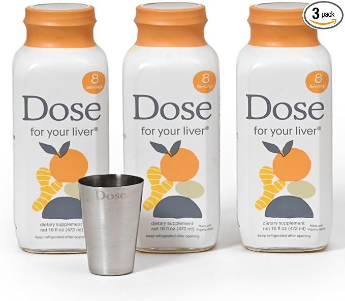 DOSE Plant-Based Wellness Drink 3 x  473ml – With Organic Milk Thistle, Turmeric & Ginger