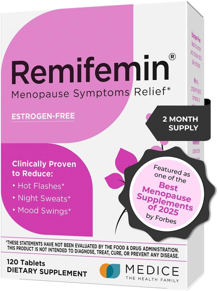 Remifemin Menopause Relief Tablets – Black Cohosh, Hormone-Free Support for Hot Flashes & Night Sweats – 120 Tablets
