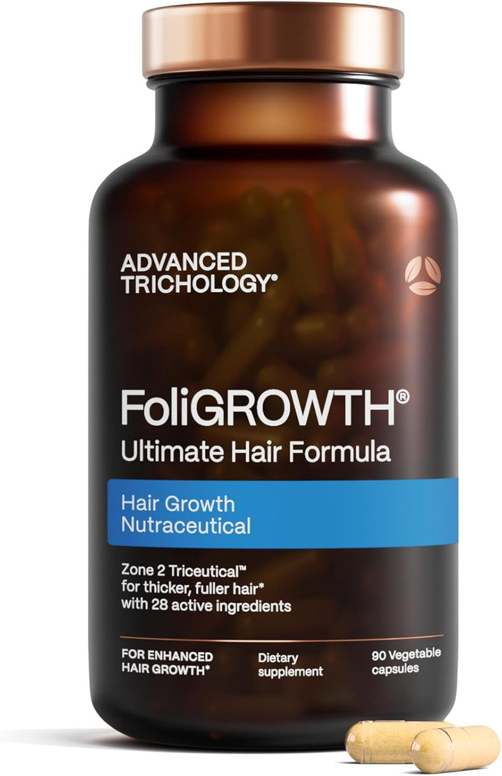 FoliGROWTH® Hair Growth Supplement for Women & Men – Biotin, Saw Palmetto, MSM & Vitamins, Supports Thicker Fuller Hair, Vegetarian Formula