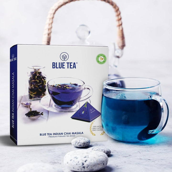 Blue Masala Tea – Butterfly Pea Flower Blend | 100% Natural Herbal Wellness Tea