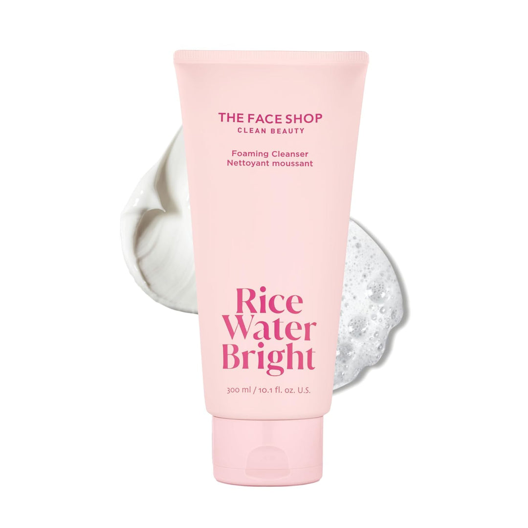 The Face Shop Rice Water Bright Foaming Facial Cleanser, 150ml – Gentle Hydrating Face Wash
