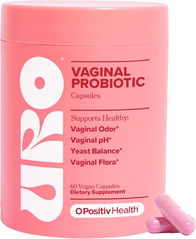 O Positiv URO Vaginal Probiotics for Women pH Balance with Prebiotics & Lactobacillus Probiotic Blend - Vaginal Health Supplement - Promote Healthy Vaginal Odor & Vaginal Flora, 60 Count