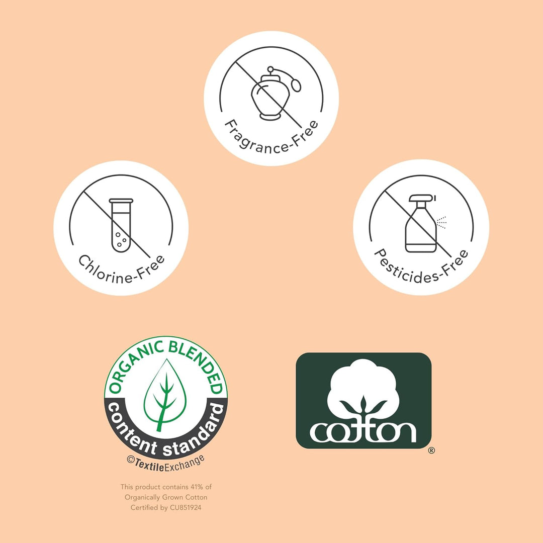 Rael Reusable Panty Liners – Organic Cotton Cover, Washable & Leak-Resistant, 3 Pack