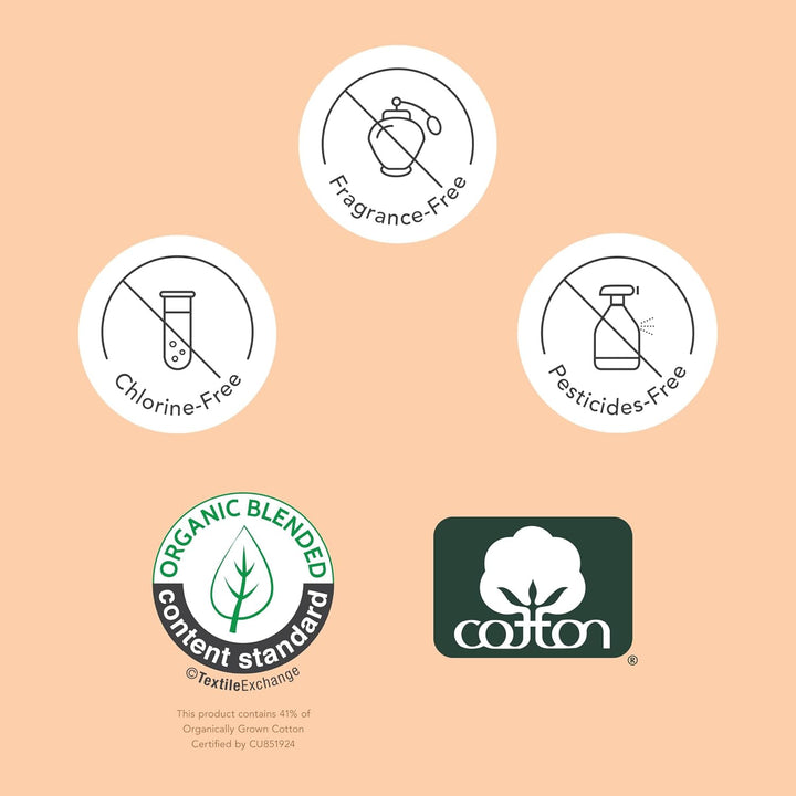 Rael Reusable Panty Liners – Organic Cotton Cover, Washable & Leak-Resistant, 3 Pack