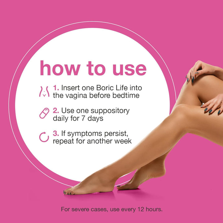 NutraBlast Boric Acid Suppositories 600mg - Vaginal Odor & Hygiene Support (30 Count)