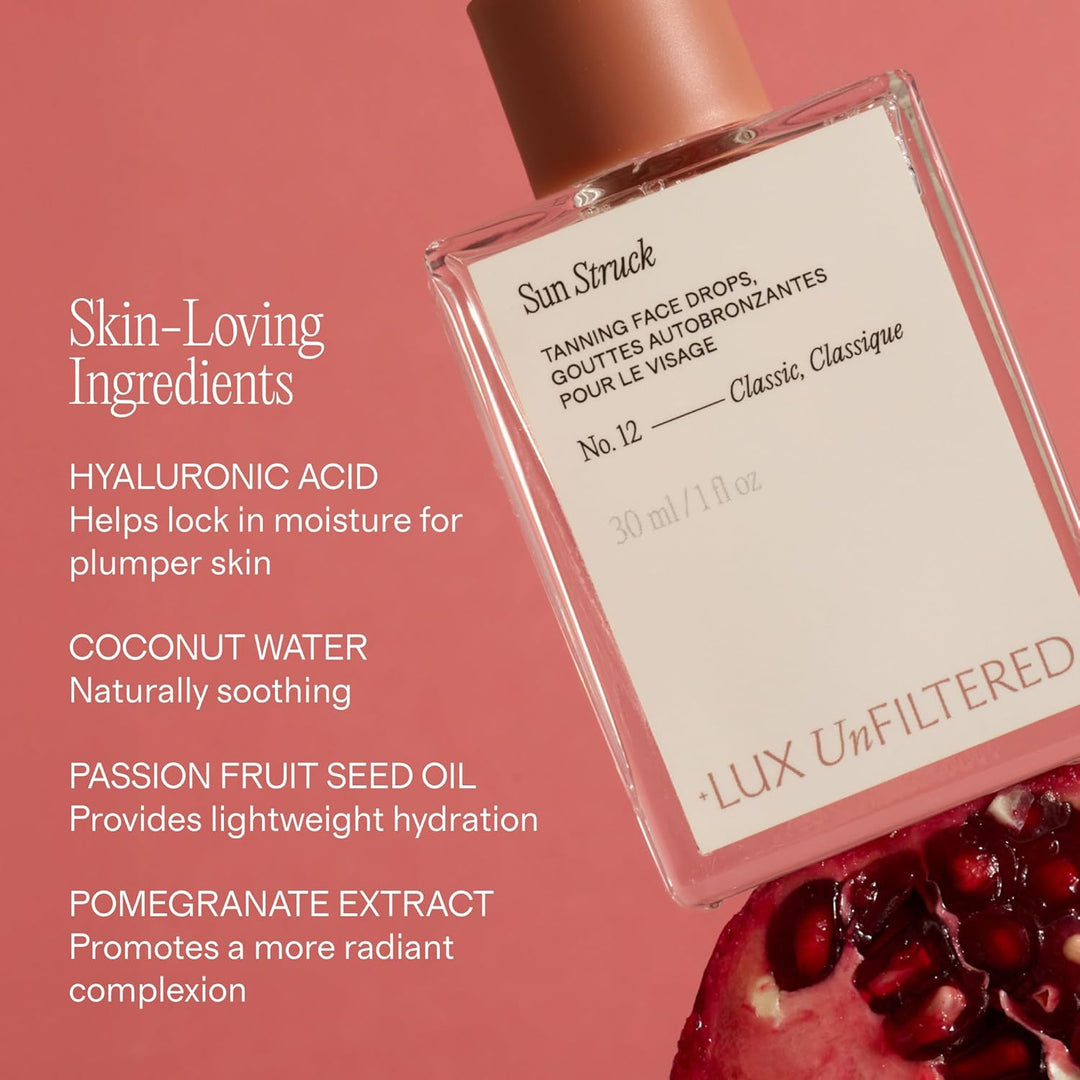 +Lux Unfiltered N°12 Face Tanning Drops - Fragrance Free Bronzing Drops