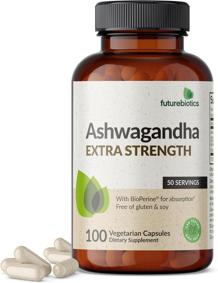 Futurebiotics Ashwagandha Extra Strength Stress & Mood Support, 100 Capsules