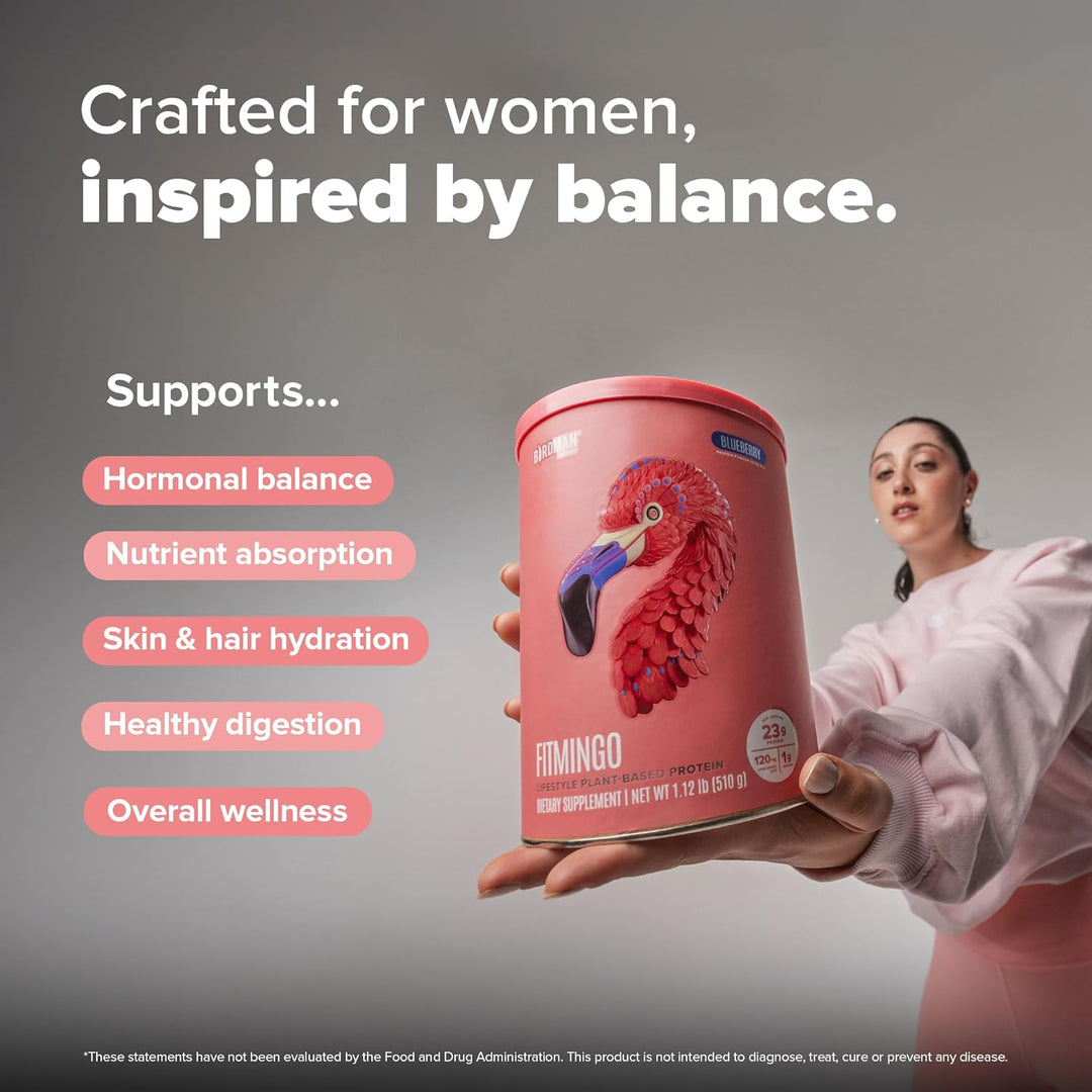 BIRDMAN Fitmingo Vegan Protein Powder Blueberry, 23g Plant Protein