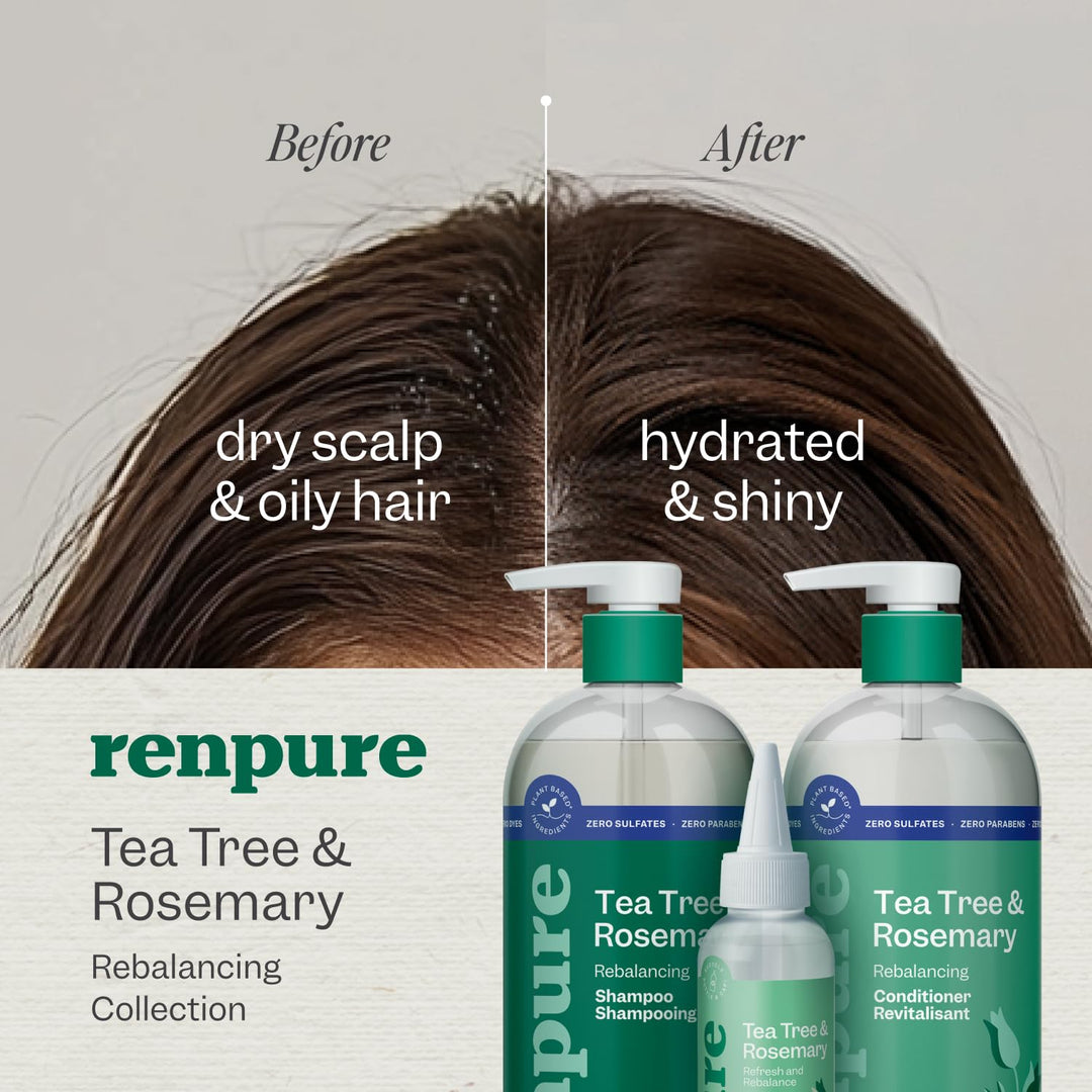 Renpure Tea Tree & Rosemary Shampoo & Conditioner Set (2 × 24 fl oz)