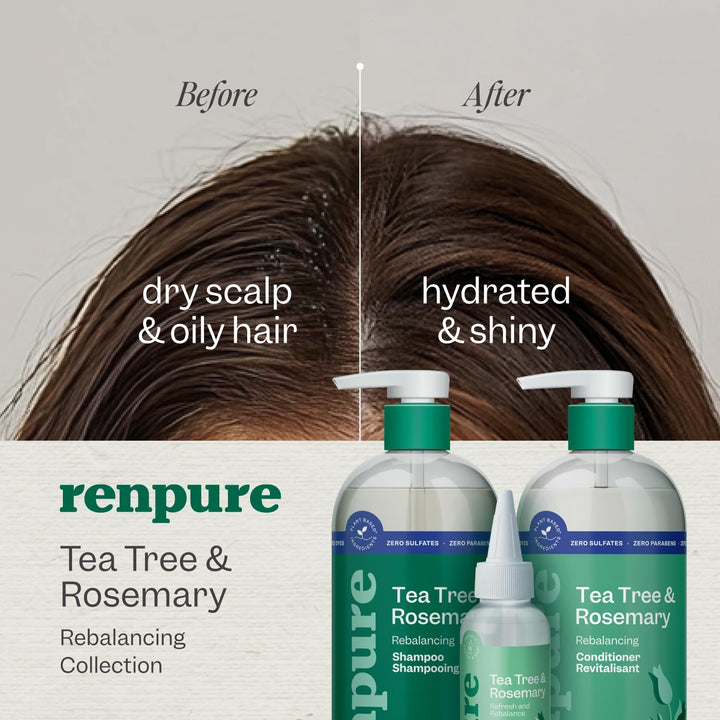 Renpure Tea Tree & Rosemary Shampoo & Conditioner Set (2 × 24 fl oz)