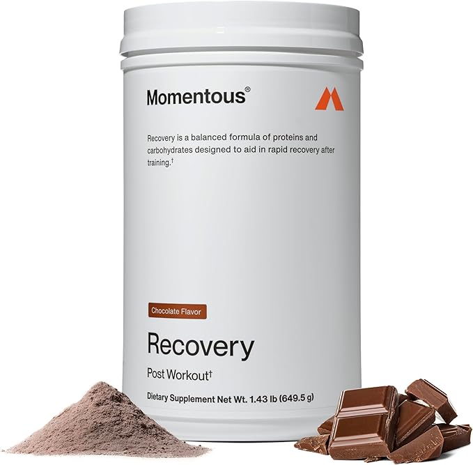 Momentous Recovery Grass-Fed Whey Protein Powder –, 15 Servings, 20g Protein – NSF Certified, Gluten-Free