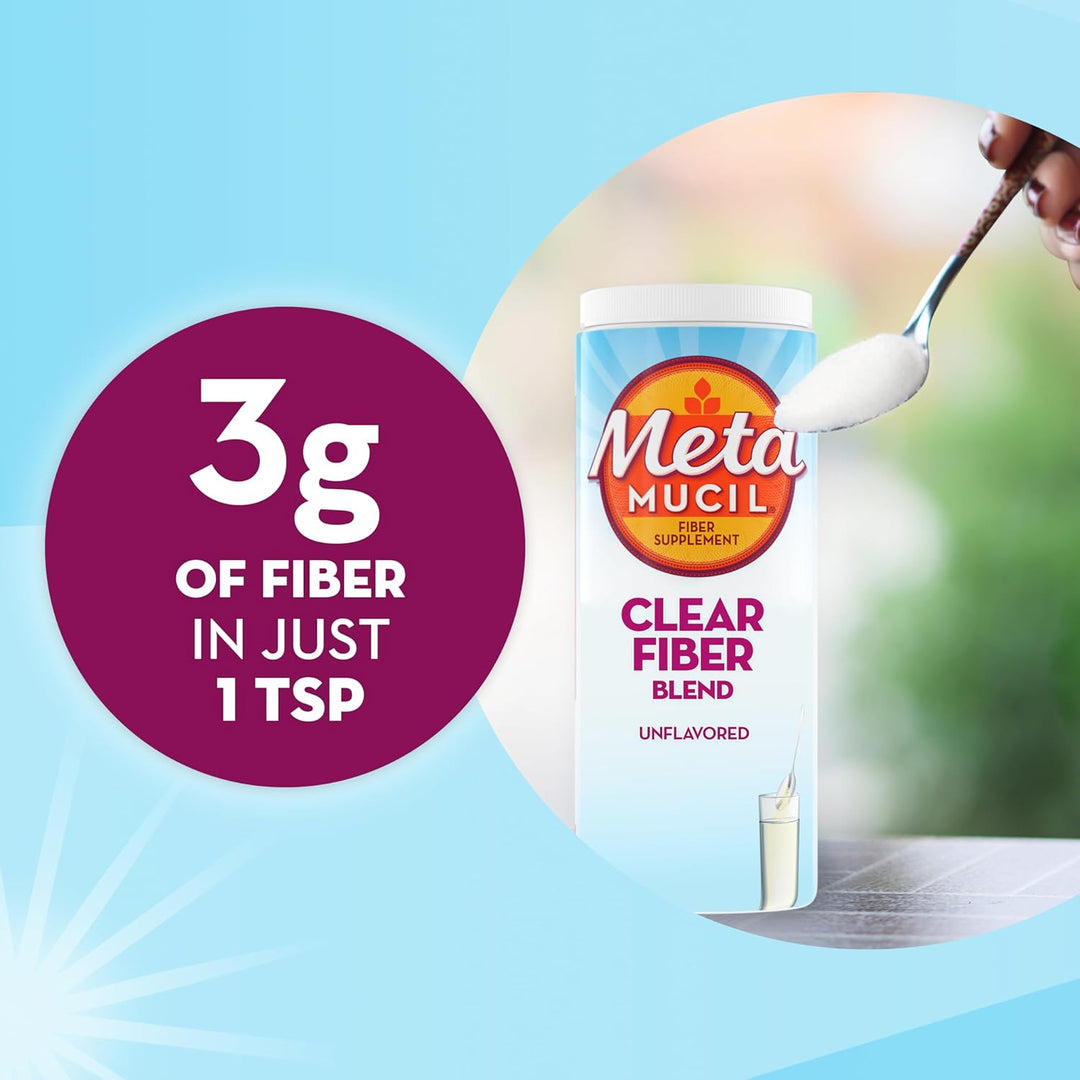Metamucil Clear Fiber Blend | Plant-Based Prebiotic Fiber | 75 Servings