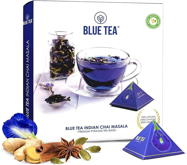 Blue Masala Tea – Butterfly Pea Flower Blend | 100% Natural Herbal Wellness Tea