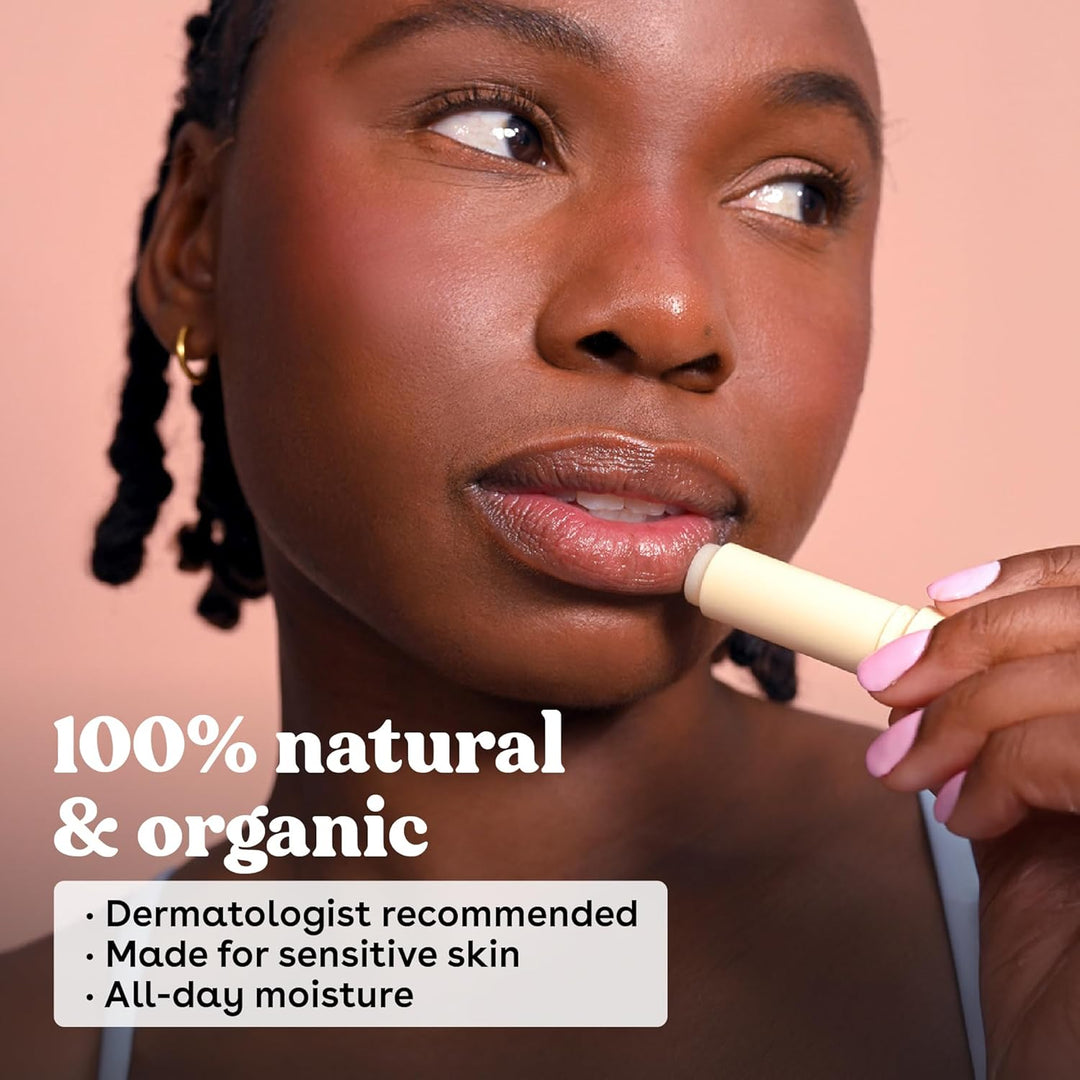 eos 100% Natural & Organic Lip Balm Sticks – 2 Pack | Dermatologist Recommended | Long-Lasting Moisture | 0.14 oz