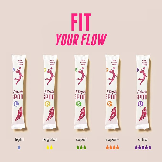 Playtex Sport Tampons Multipack – 48 Count (24 Regular / 24 Super), Fragrance-Free – 360° Leak Defense