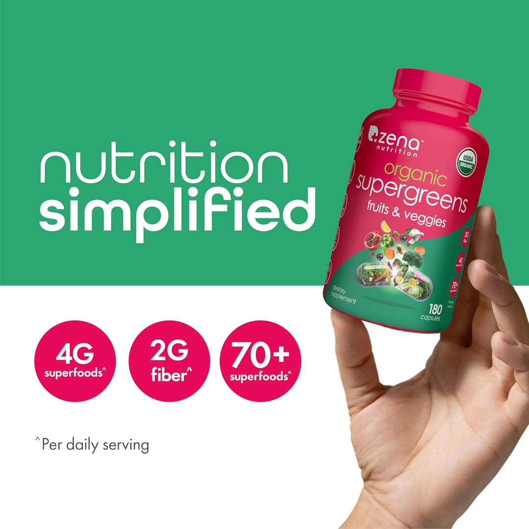 Zena Nutrition Organic Super Greens  | 70+ Fruit & Veggie Superfoods
