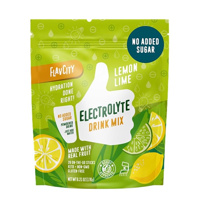 FlavCity Hydration Drink Mix | Real Fruit Electrolytes | No Added Sugar | 28 Pack