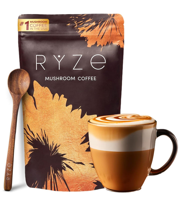 RYZE Mushroom Coffee | Organic Blend with 6 Mushrooms & MCT Oil |  Superfood Coffee