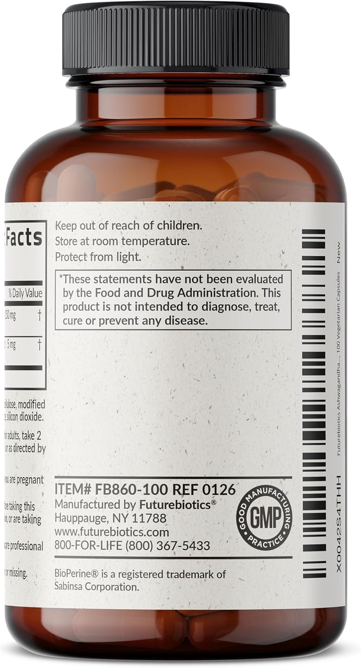 Futurebiotics Ashwagandha Extra Strength Stress & Mood Support, 100 Capsules
