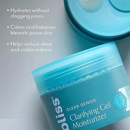 Bliss Clear Genius Gel Moisturizer with CLARITY 5 Complex – Lightweight Hydrating Formula, 1.7 fl oz