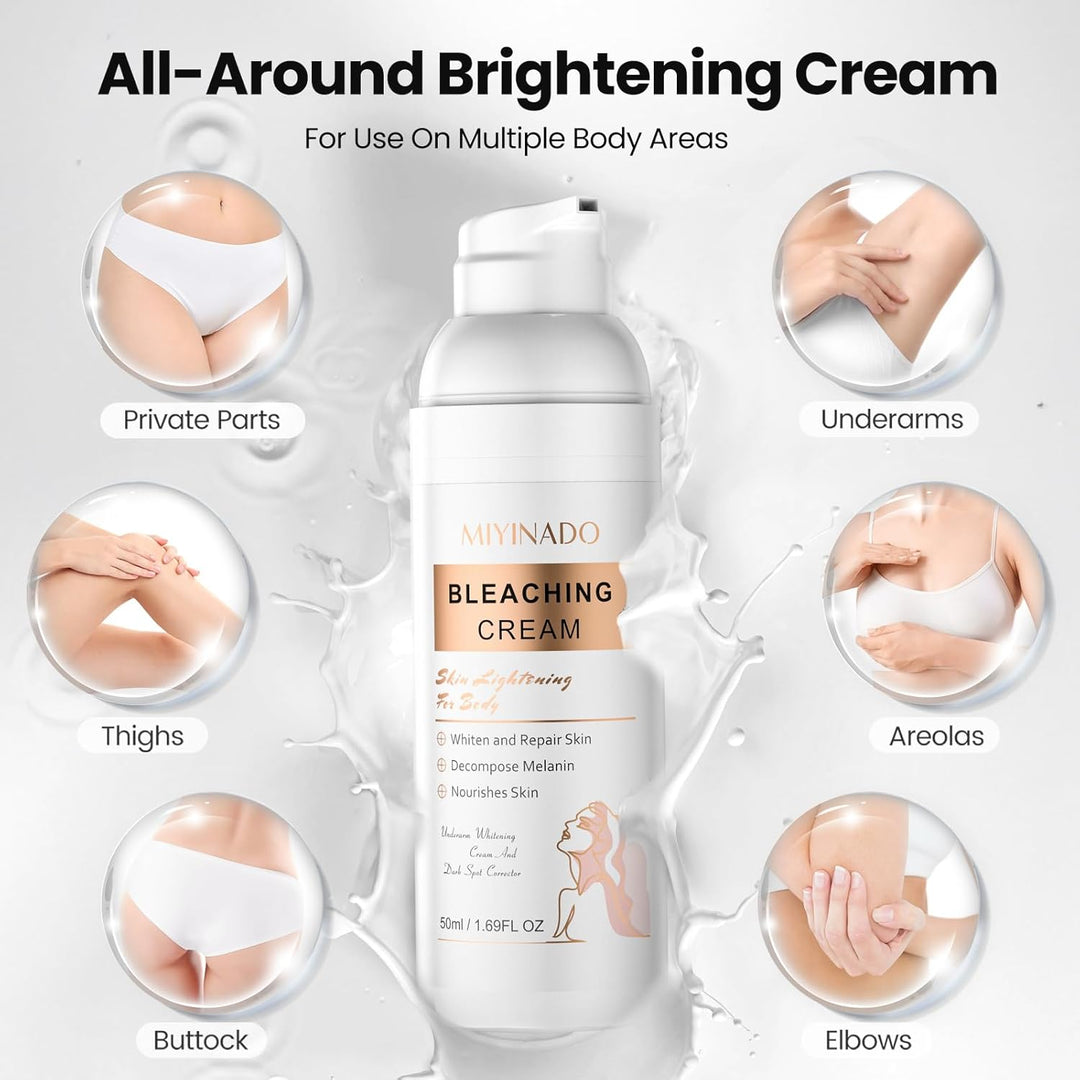 Miyinado Skin Brightening Cream with Vitamin C – Dark Spot Corrector for Underarms, Knees, Elbows & Bikini Area (50ml)