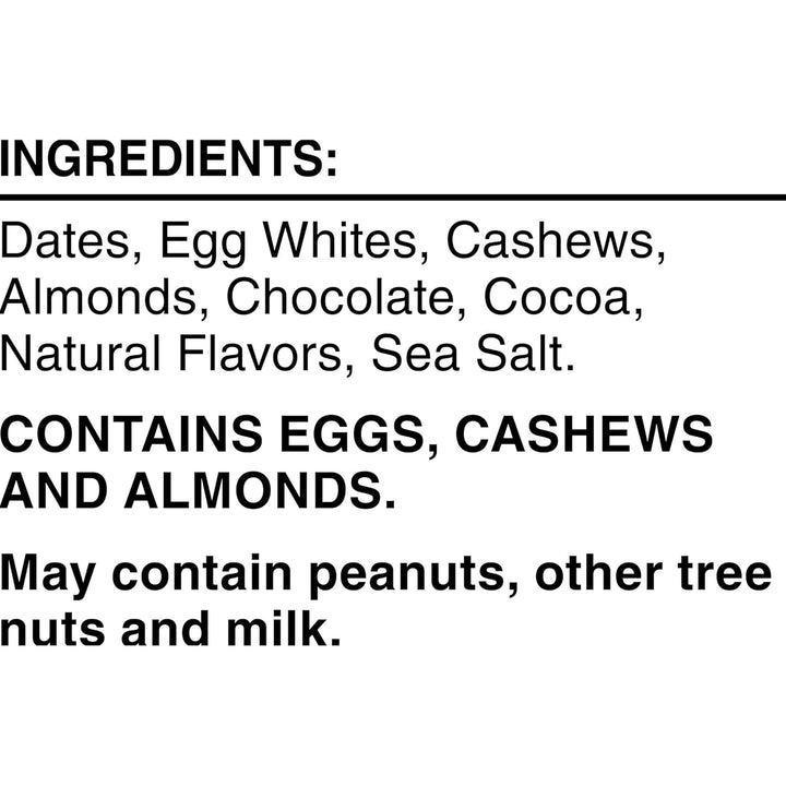 Ingredients list with allergen warnings on a white background
