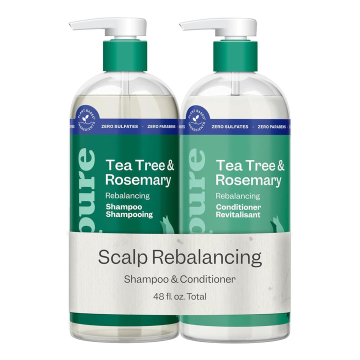 Renpure Tea Tree & Rosemary Shampoo & Conditioner Set (2 × 24 fl oz)