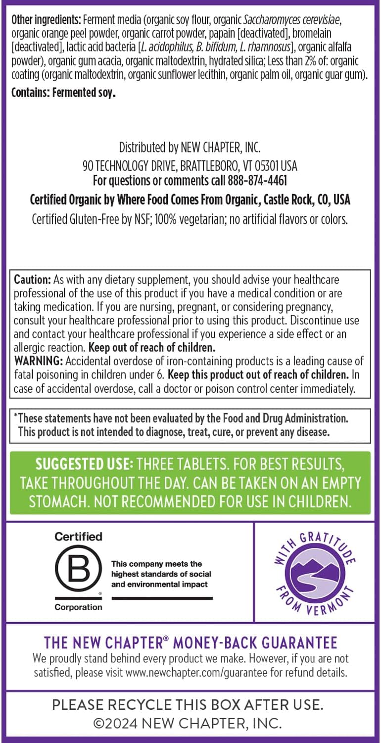 New Chapter Advanced Perfect Prenatal Vitamins – Methylfolate, Iron, Vitamin D3 & Ginger – Organic, Non-GMO, 270 Tablets