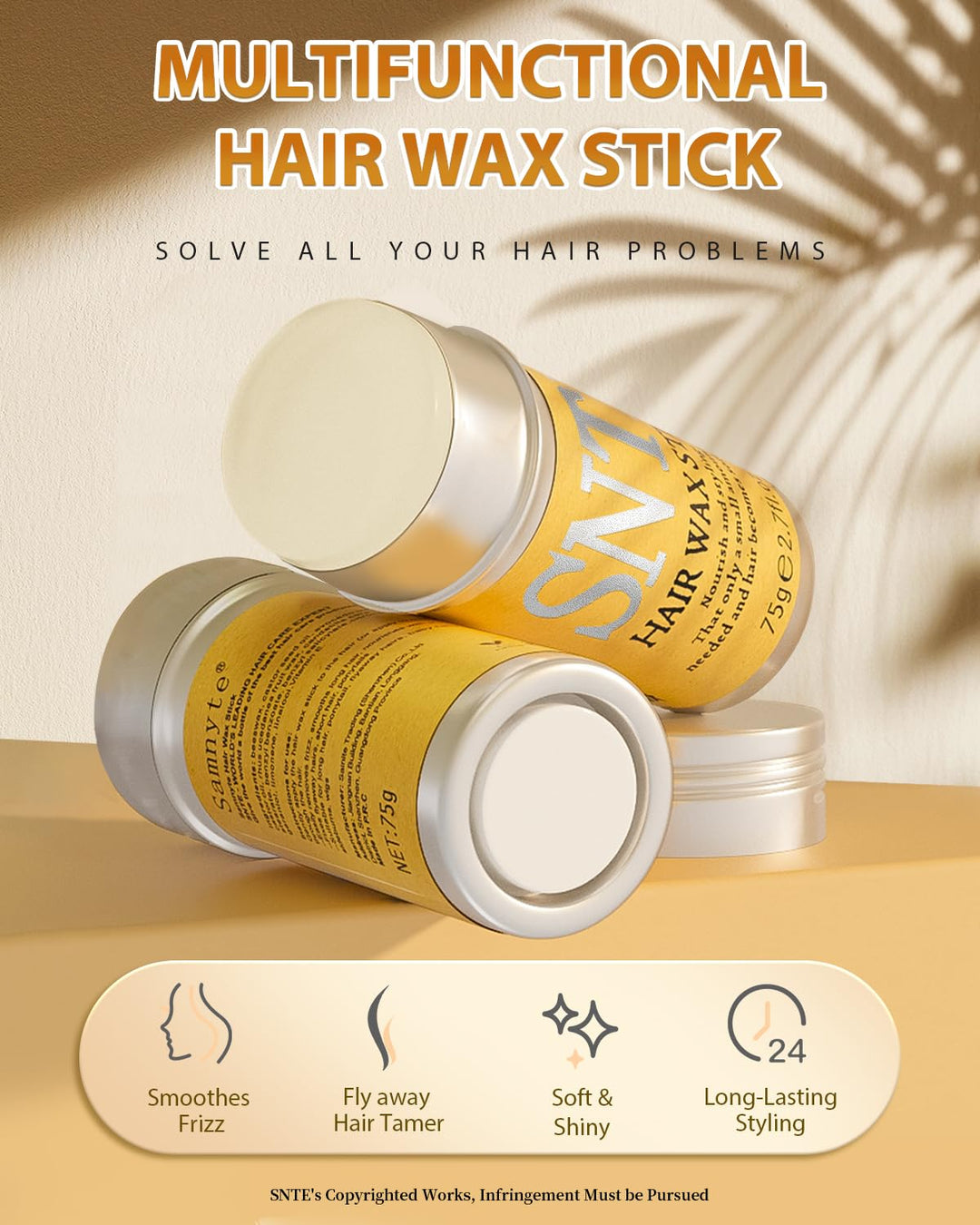 Samnyte Hair Wax Stick Flyaway Tamer 2.7oz