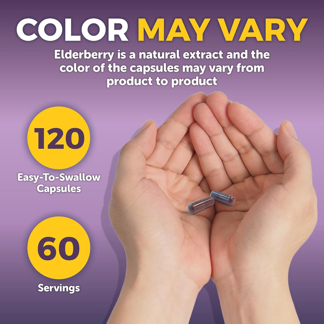Viva Naturals 5-in-1 Elderberry Supplement with Zinc, Vitamin C & D3 5000 IU (2-Month Supply)