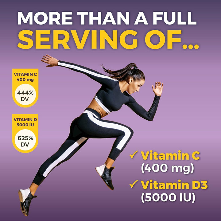 Viva Naturals 5-in-1 Elderberry Supplement with Zinc, Vitamin C & D3 5000 IU (2-Month Supply)
