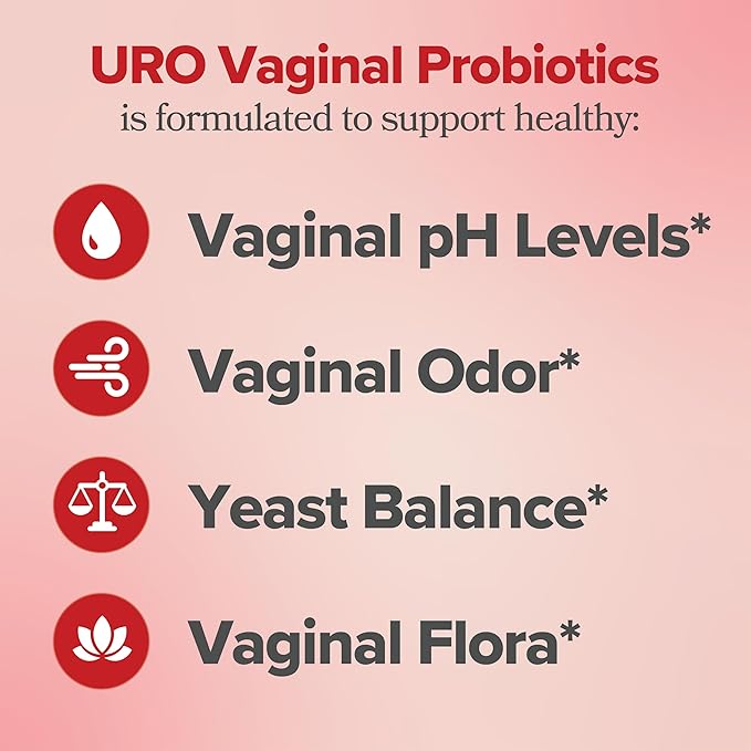 O Positiv URO Vaginal Probiotics for Women pH Balance with Prebiotics & Lactobacillus Probiotic Blend - Vaginal Health Supplement - Promote Healthy Vaginal Odor & Vaginal Flora, 60 Count