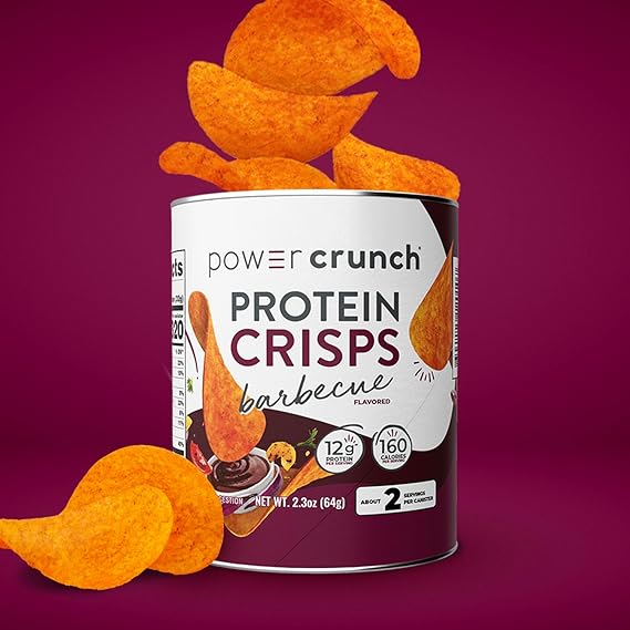 Power Crunch Protein Crisps Variety Pack – High Protein Snack Chips, Cheddar, BBQ & Hot & Spicy Flavors – 12g Protein per Serving, 6-Pack (1.05 oz Each)