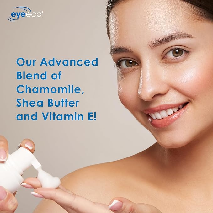 EYEECO Gentle Foaming Cleanser for Face & Eyelids – 47ml – With Tea Tree, Chamomile, Shea Butter