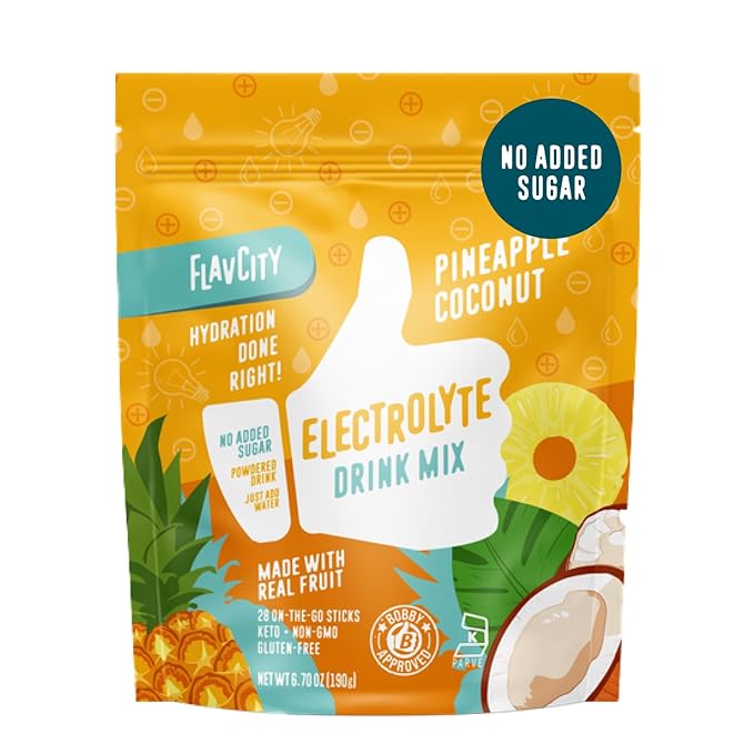 FlavCity Hydration Drink Mix | Real Fruit Electrolytes | No Added Sugar | 28 Pack