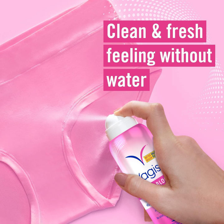 Vagisil Odor Block Dry Wash Spray - No-Water Feminine Cleansing (2.6 oz)