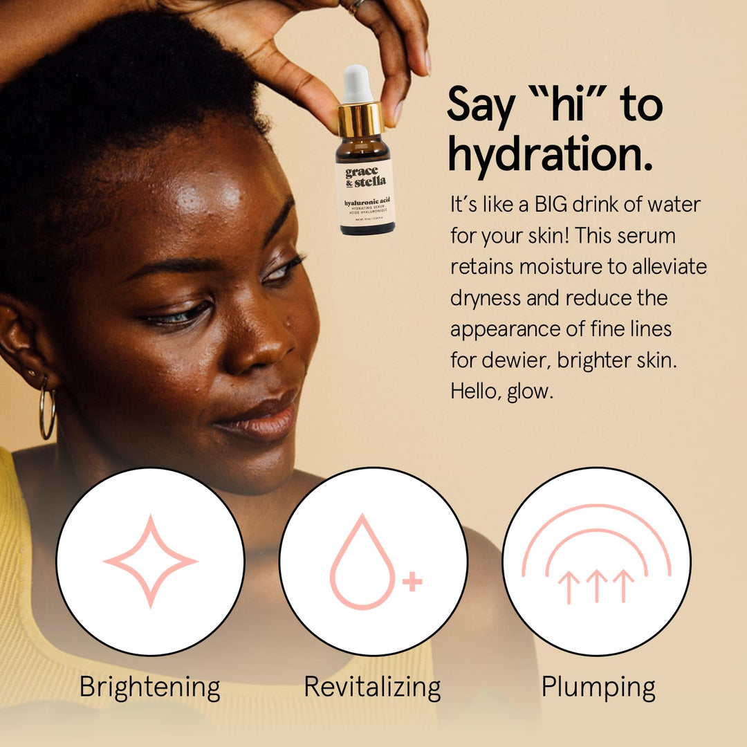 Grace & Stella Award-Winning Skincare Gift Set for Women – Travel-Size Face Essentials with Gold Eye Masks, Hyaluronic Acid Serum & Rose Spray – Vegan & Cruelty-Free