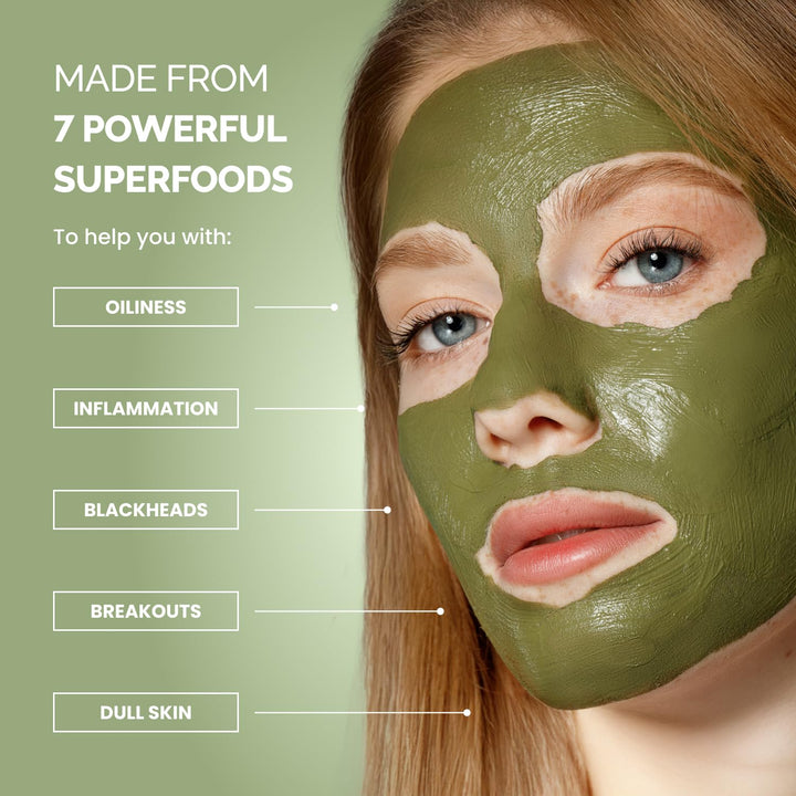Plantifique Korean Clay Mask | Hydrating Mud Mask with Avocado & Superfoods | Vegan & Dermatologist Tested | 100ml