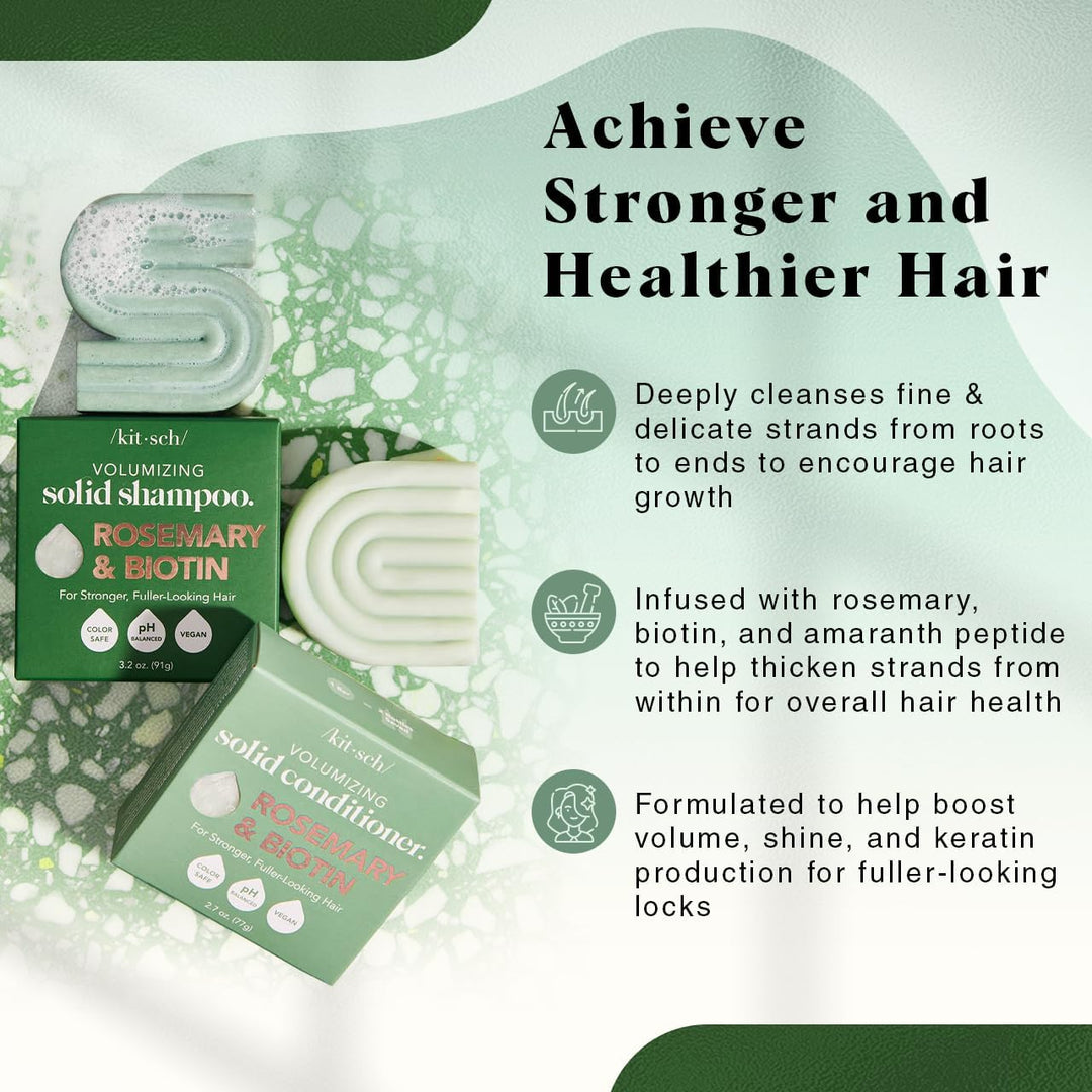 Kitsch Rosemary & Biotin Shampoo & Conditioner Bar Set (2 Pack)