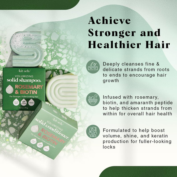 Kitsch Rosemary & Biotin Shampoo & Conditioner Bar Set (2 Pack)