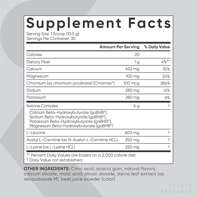 Sports Research Keto Plus Exogenous Ketones with goBHB - 30 Servings