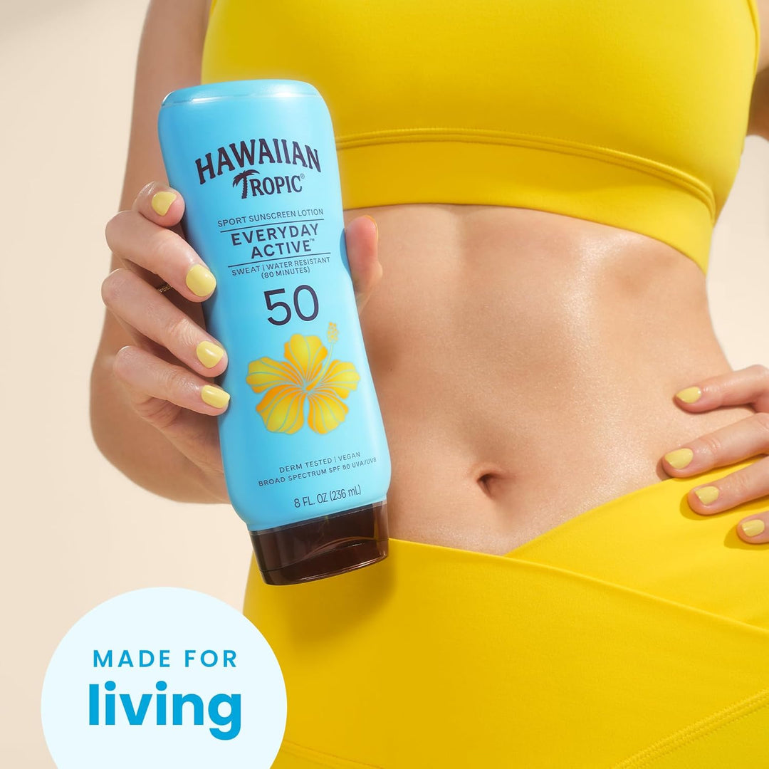Hawaiian Tropic Everyday Active Sunscreen Lotion SPF 50, 236ml – Ultra-Light & Sweat-Resistant