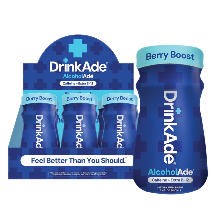 DrinkAde Boost – Hydration &Drinkade Energy Support Drink with Electrolytes, Green Tea & B Vitamins – Sugar-Free, Vegan – 6 Pack