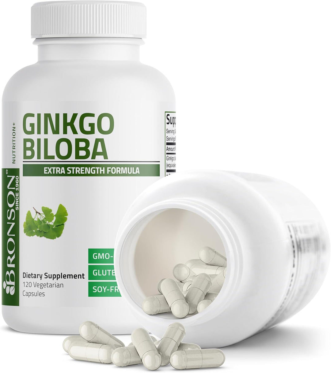 Bronson Ginkgo Biloba Extra Strength for Brain Function & Memory, 120 Capsules