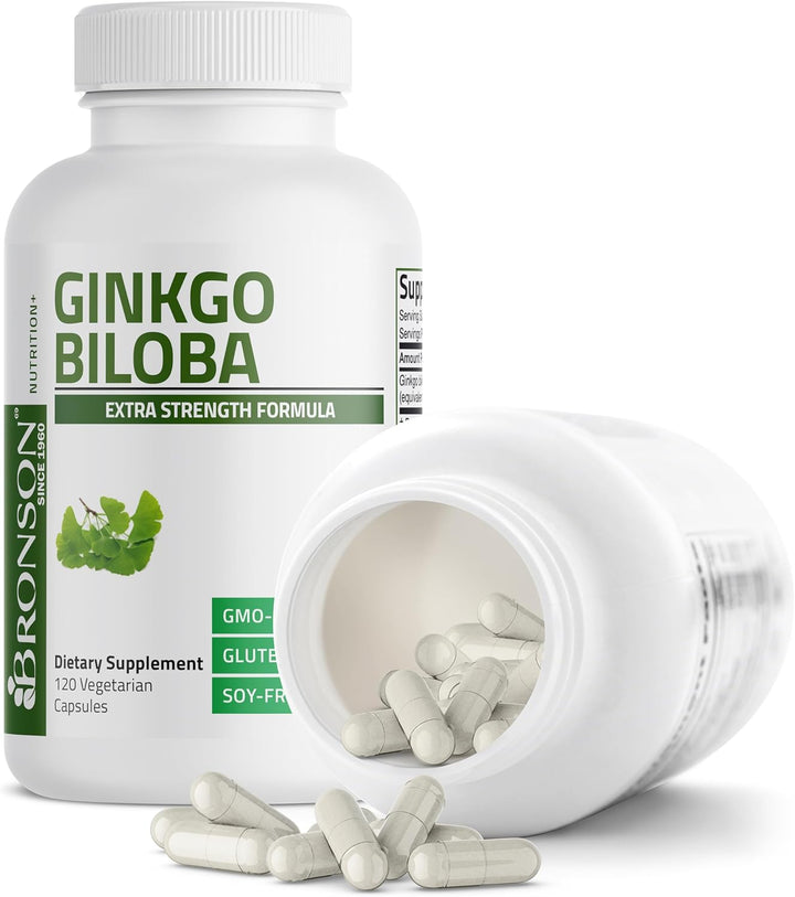 Bronson Ginkgo Biloba Extra Strength for Brain Function & Memory, 120 Capsules