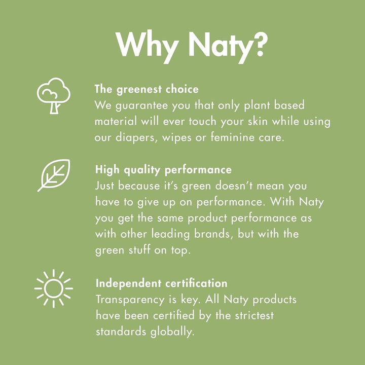 Eco by Naty Super Sanitary Pads – Plant-Based Organic Cotton Pads, 12 Count