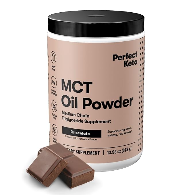 Perfect Keto MCT Oil Powder Dairy-Free Keto Coffee Creamer Gluten-Free Powder for Smoothies, Shakes & Low-Carb Recipes – 30 Servings