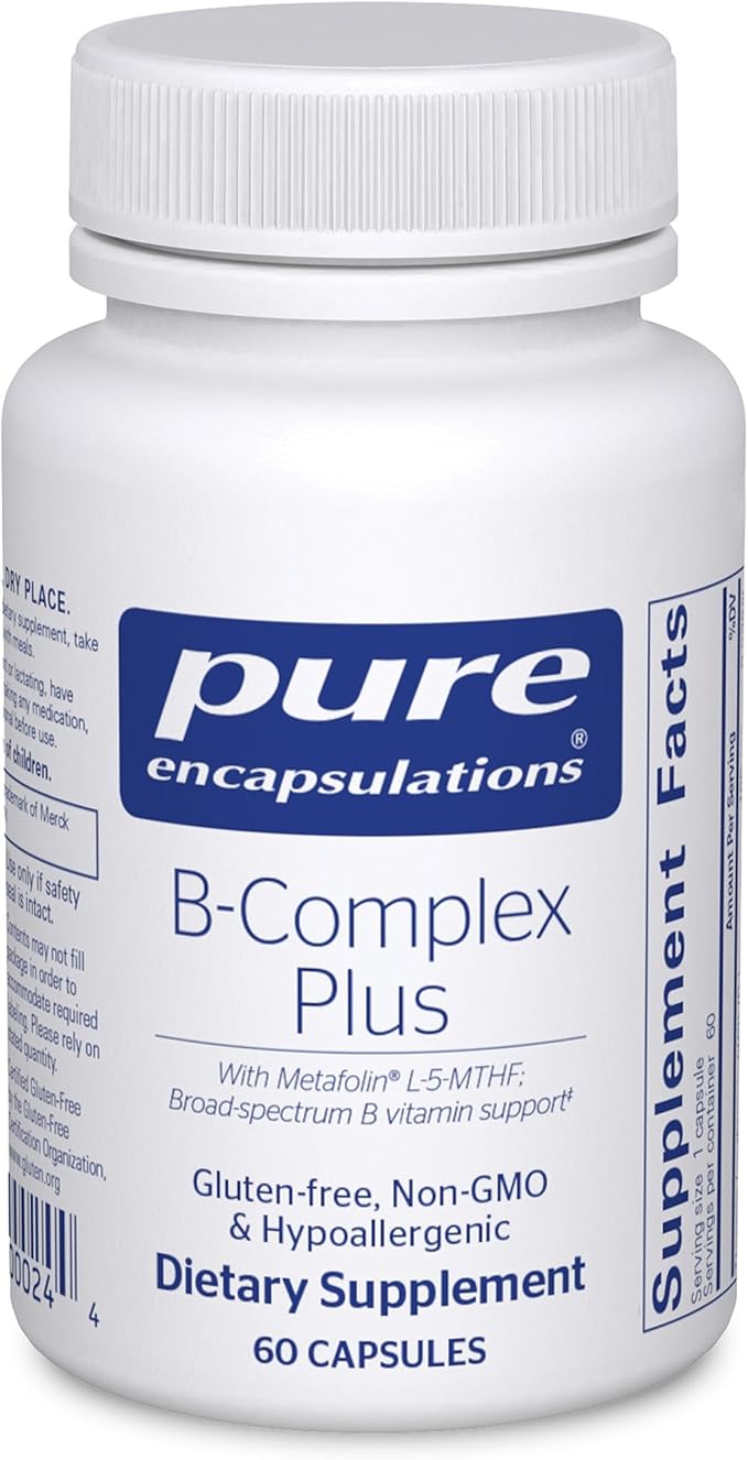 Pure Encapsulations B-Complex Plus | B Vitamins Supplement with B12 & Metafolin | Supports Energy, Nervous & Cardiovascular Health